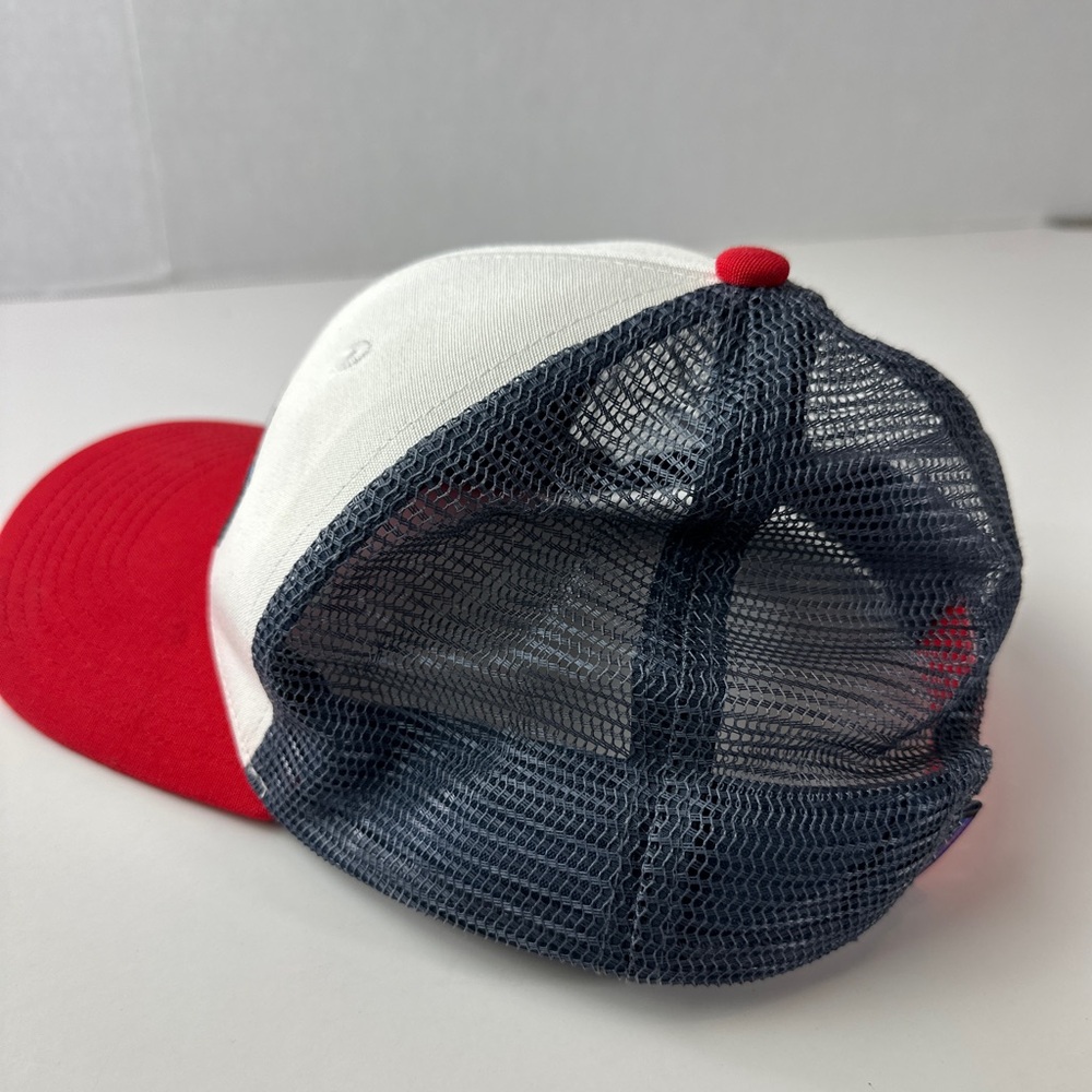 Patagonia Fitz Roy Bear Snapback Trucker Hat Mesh Off White Red Cap One Size - Picture 6 of 10